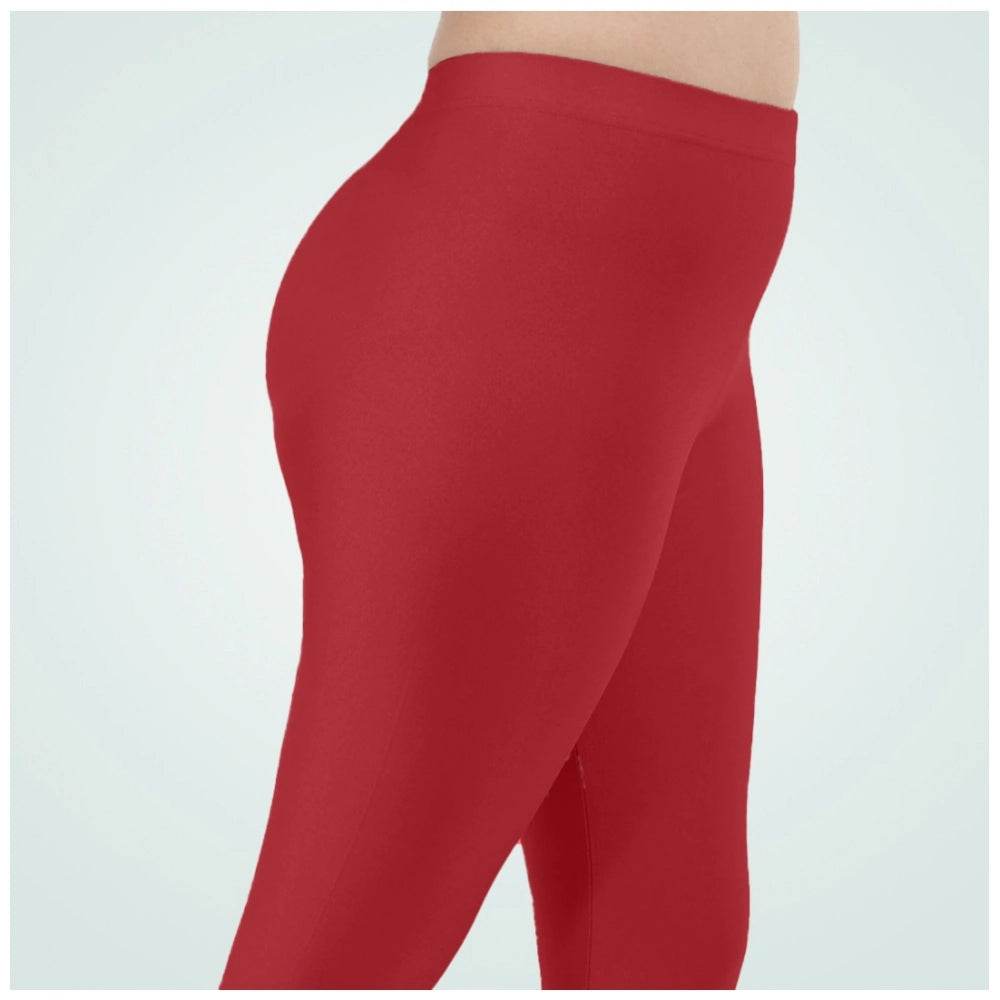 Generic Women's Cotton Blended Solid Shimmer Ankle leggings (Red Maroon) - MYLUXURY LANE ENTERPRISE
