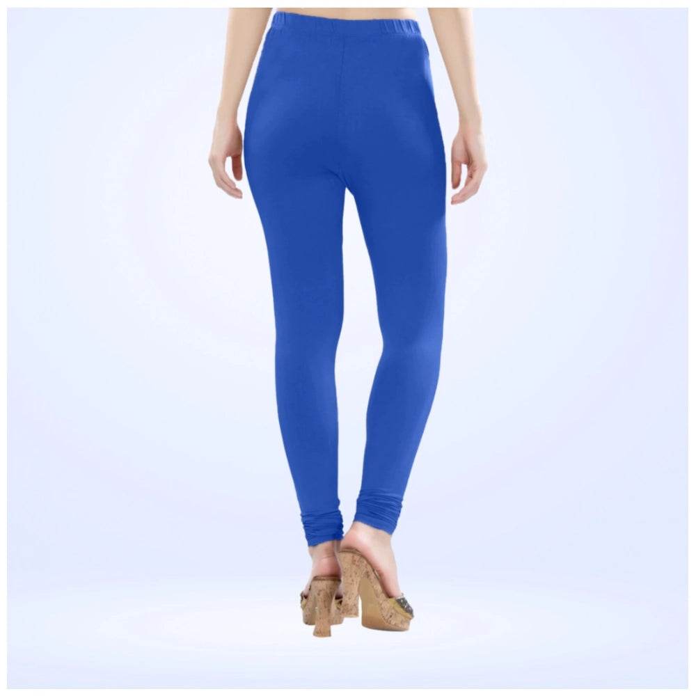 Generic Women's Cotton Blended Solid Churidar leggings (Royal Blue) - MYLUXURY LANE ENTERPRISE