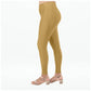 Generic Women's Cotton Blended Solid Shimmer Ankle leggings (Beige) - MYLUXURY LANE ENTERPRISE