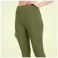 Generic Women's Cotton Blended Solid Ankle legging (Olive Green) - MYLUXURY LANE ENTERPRISE