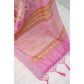 Generic Women's Linen Digital Print Saree With Unstitched Blouse 5.5Mtr (Pink) - MYLUXURY LANE ENTERPRISE
