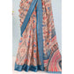 Generic Women's Linen Digital Print Saree With Unstitched Blouse 5.5Mtr (Multicolor) - MYLUXURY LANE ENTERPRISE