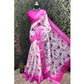 Generic Women's Cotton Linen Woven Design Saree With Unstitched Blouse 5.5Mtr (Pink) - MYLUXURY LANE ENTERPRISE