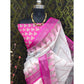 Generic Women's Cotton Linen Woven Design Saree With Unstitched Blouse 5.5Mtr (Pink) - MYLUXURY LANE ENTERPRISE