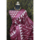 Generic Women's Cotton Linen Woven Design Saree With Unstitched Blouse 5.5Mtr (Maroon) - MYLUXURY LANE ENTERPRISE