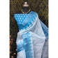 Generic Women's Cotton Linen Woven Design Saree With Unstitched Blouse 5.5Mtr (Sky Blue) - MYLUXURY LANE ENTERPRISE