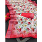Generic Women's Cotton Linen Woven Design Saree With Unstitched Blouse 5.5Mtr (Red) - MYLUXURY LANE ENTERPRISE