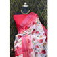 Generic Women's Cotton Linen Woven Design Saree With Unstitched Blouse 5.5Mtr (Red) - MYLUXURY LANE ENTERPRISE