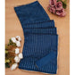 Generic Women's Vichitra Silk Striped Saree With Unstitched Blouse 5.5Mtr (Blue) - MYLUXURY LANE ENTERPRISE