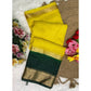 Generic Women's Khadi Cotton Solid Saree With Unstitched Blouse 5.5Mtr (Yellow) - MYLUXURY LANE ENTERPRISE