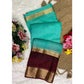Generic Women's Khadi Cotton Solid Saree With Unstitched Blouse 5.5Mtr (Sky Blue) - MYLUXURY LANE ENTERPRISE