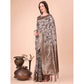 Generic Women's Cotton Printed Saree With Unstitched Blouse 5.5Mtr (Brown) - MYLUXURY LANE ENTERPRISE