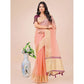 Generic Women's Organza Printed Saree With Unstitched Blouse 5.5Mtr (Light Pink) - MYLUXURY LANE ENTERPRISE