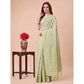Generic Women's Cotton Printed Saree With Unstitched Blouse 5.5Mtr (Light Green) - MYLUXURY LANE ENTERPRISE