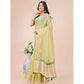 Generic Women's Organza Printed Saree With Unstitched Blouse 5.5Mtr (Light Green) - MYLUXURY LANE ENTERPRISE