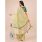 Generic Women's Organza Printed Saree With Unstitched Blouse 5.5Mtr (Light Green) - MYLUXURY LANE ENTERPRISE