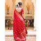 Generic Women's Silk Printed Saree With Unstitched Blouse 5.5Mtr (Red) - MYLUXURY LANE ENTERPRISE