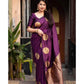 Generic Women's Silk Printed Saree With Unstitched Blouse 5.5Mtr (Wine) - MYLUXURY LANE ENTERPRISE