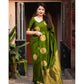 Generic Women's Silk Printed Saree With Unstitched Blouse 5.5Mtr (Green) - MYLUXURY LANE ENTERPRISE