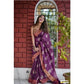 Generic Women's Silk Printed Saree With Unstitched Blouse 5.5Mtr (Purple) - MYLUXURY LANE ENTERPRISE