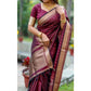 Generic Women's Silk Printed Saree With Unstitched Blouse 5.5Mtr (Maroon) - MYLUXURY LANE ENTERPRISE