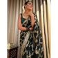 Generic Women's Silk Printed Saree With Unstitched Blouse 5.5Mtr (Dark Green) - MYLUXURY LANE ENTERPRISE