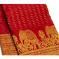 Generic Women's Silk Printed Saree With Unstitched Blouse 5.5Mtr (Red) - MYLUXURY LANE ENTERPRISE