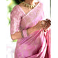 Generic Women's Silk Printed Saree With Unstitched Blouse 5.5Mtr (Pink) - MYLUXURY LANE ENTERPRISE