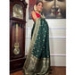 Generic Women's Silk Printed Saree With Unstitched Blouse 5.5Mtr (Green) - MYLUXURY LANE ENTERPRISE