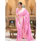 Generic Women's Silk Printed Saree With Unstitched Blouse 5.5Mtr (Pink) - MYLUXURY LANE ENTERPRISE