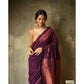 Generic Women's Silk Printed Saree With Unstitched Blouse 5.5Mtr (Wine) - MYLUXURY LANE ENTERPRISE