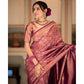 Generic Women's Silk Printed Saree With Unstitched Blouse 5.5Mtr (Wine) - MYLUXURY LANE ENTERPRISE