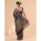 Generic Women's Silk Printed Saree With Unstitched Blouse 5.5Mtr (Black) - MYLUXURY LANE ENTERPRISE