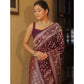 Generic Women's Silk Printed Saree With Unstitched Blouse 5.5Mtr (Maroon) - MYLUXURY LANE ENTERPRISE