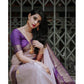 Generic Women's Silk Printed Saree With Unstitched Blouse 5.5Mtr (Purple) - MYLUXURY LANE ENTERPRISE