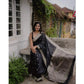 Generic Women's Silk Printed Saree With Unstitched Blouse 5.5Mtr (Black) - MYLUXURY LANE ENTERPRISE
