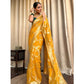 Generic Women's Silk Printed Saree With Unstitched Blouse 5.5Mtr (Gold Yellow) - MYLUXURY LANE ENTERPRISE
