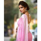 Generic Women's Cotton Printed Saree With Unstitched Blouse 5.5Mtr (Pink) - MYLUXURY LANE ENTERPRISE