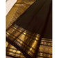 Generic Women's Silk Printed Saree With Unstitched Blouse 5.5Mtr (Black) - MYLUXURY LANE ENTERPRISE