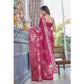 Generic Women's Silk Printed Saree With Unstitched Blouse 5.5Mtr (Rani Pink) - MYLUXURY LANE ENTERPRISE