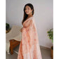 Generic Women's Cotton Printed Saree With Unstitched Blouse 5.5Mtr (Peach) - MYLUXURY LANE ENTERPRISE