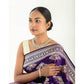 Generic Women's Silk Printed Saree With Unstitched Blouse 5.5Mtr (Purple) - MYLUXURY LANE ENTERPRISE
