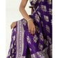 Generic Women's Silk Printed Saree With Unstitched Blouse 5.5Mtr (Purple) - MYLUXURY LANE ENTERPRISE