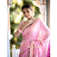 Generic Women's Silk Printed Saree With Unstitched Blouse 5.5Mtr (Pink) - MYLUXURY LANE ENTERPRISE