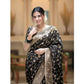 Generic Women's Silk Printed Saree With Unstitched Blouse 5.5Mtr (Black) - MYLUXURY LANE ENTERPRISE