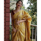 Generic Women's Silk Printed Saree With Unstitched Blouse 5.5Mtr (Yellow) - MYLUXURY LANE ENTERPRISE