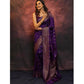 Generic Women's Silk Printed Saree With Unstitched Blouse 5.5Mtr (Purple) - MYLUXURY LANE ENTERPRISE