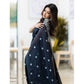Generic Women's Cotton Printed Saree With Unstitched Blouse 5.5Mtr (Black) - MYLUXURY LANE ENTERPRISE