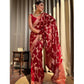 Generic Women's Silk Printed Saree With Unstitched Blouse 5.5Mtr (Red) - MYLUXURY LANE ENTERPRISE
