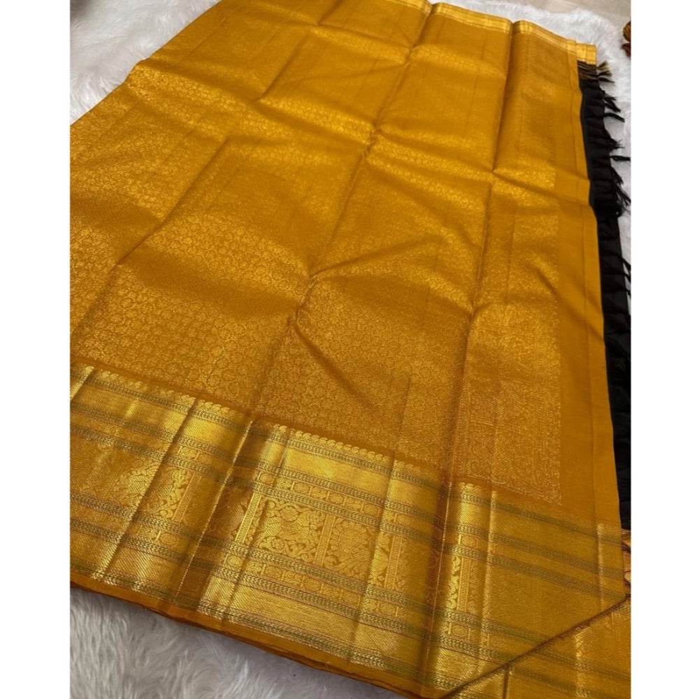 Generic Women's Silk Printed Saree With Unstitched Blouse 5.5Mtr (Black) - MYLUXURY LANE ENTERPRISE